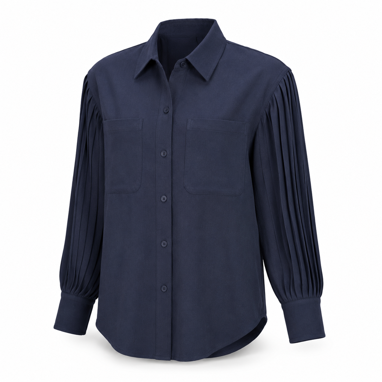 Tessa Pleated-Sleeve Shirt Jacket