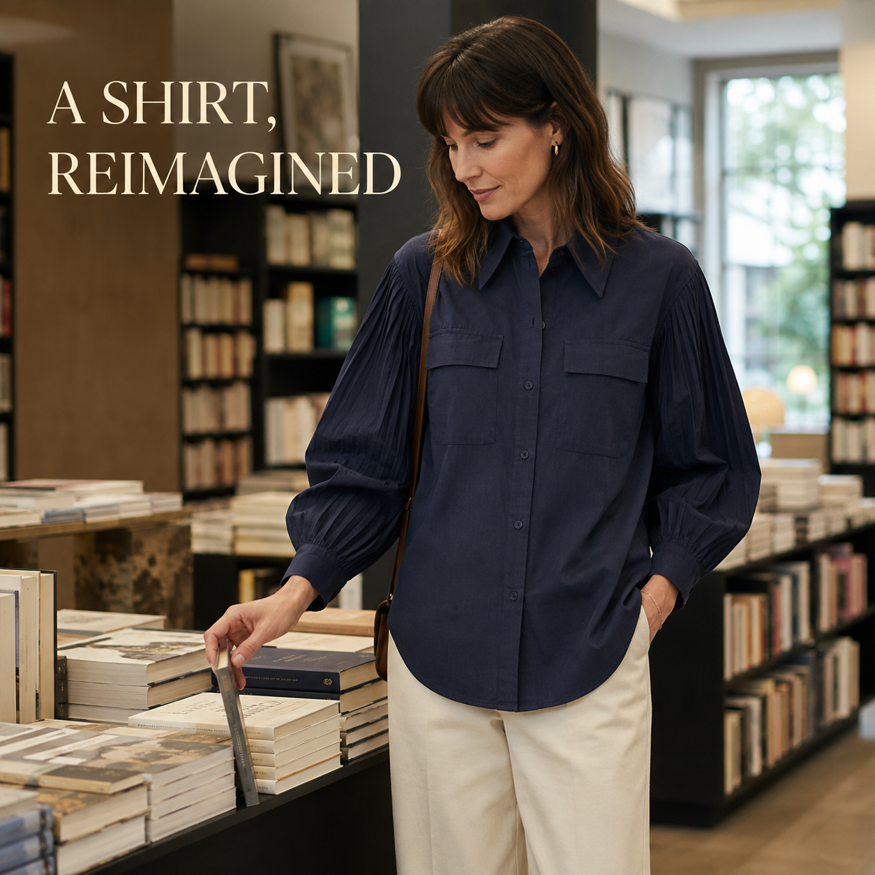 Tessa Pleated-Sleeve Shirt Jacket