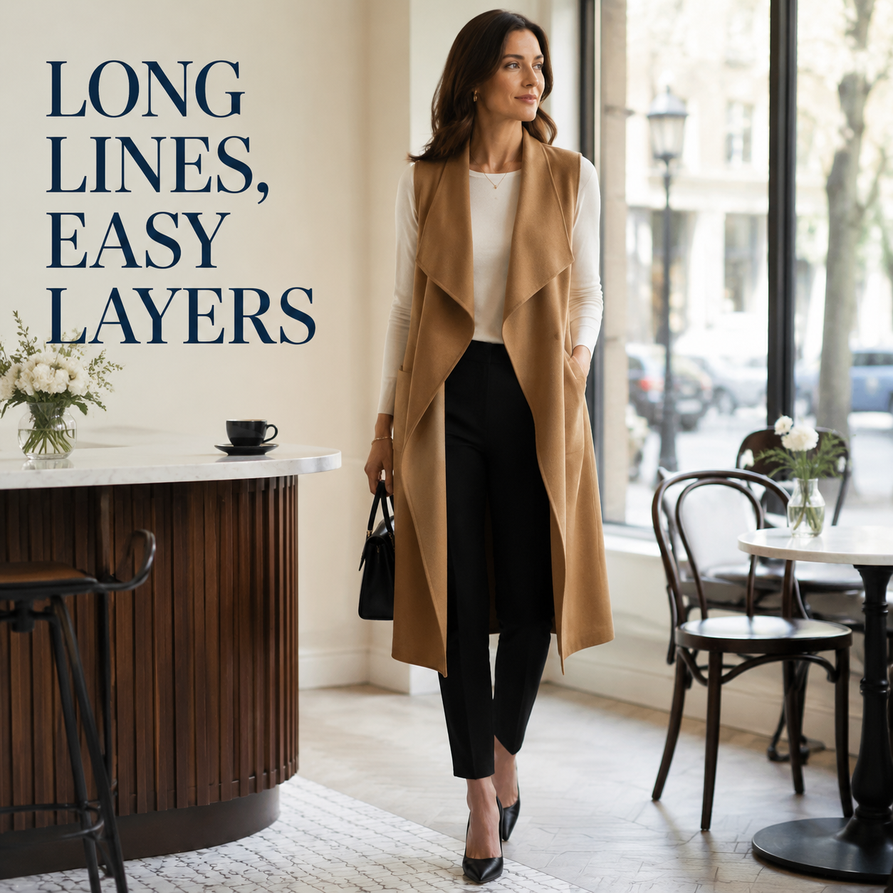 Arden Draped Longline Vest