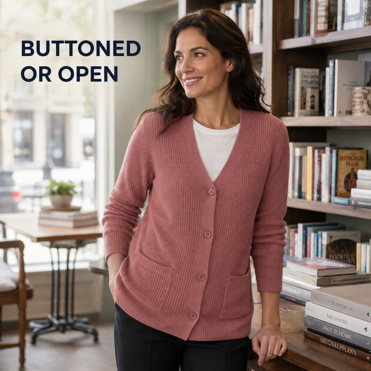Maren Button-Front Knit Cardigan