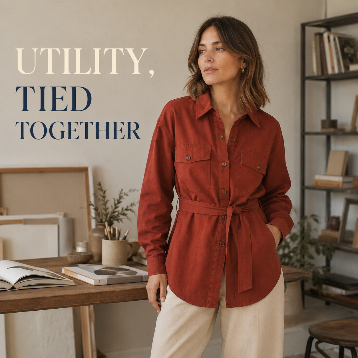 Brielle Belted Utility Overshirt