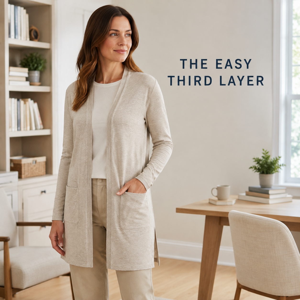 Elara Lightweight Open-Front Cardigan