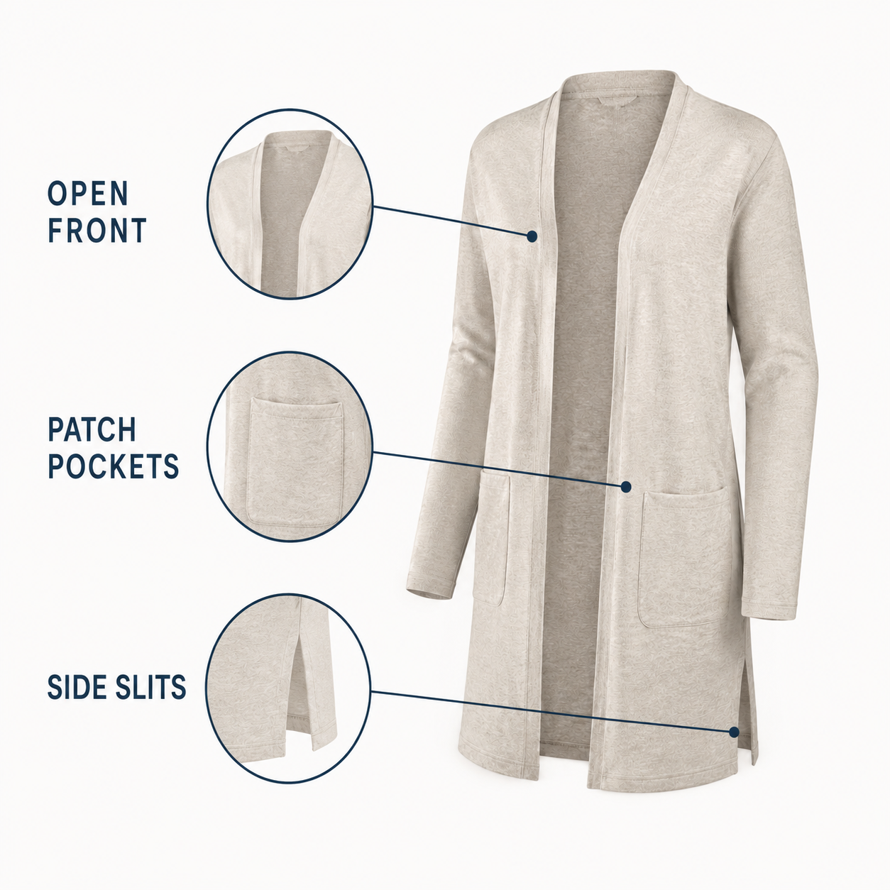 Elara Lightweight Open-Front Cardigan