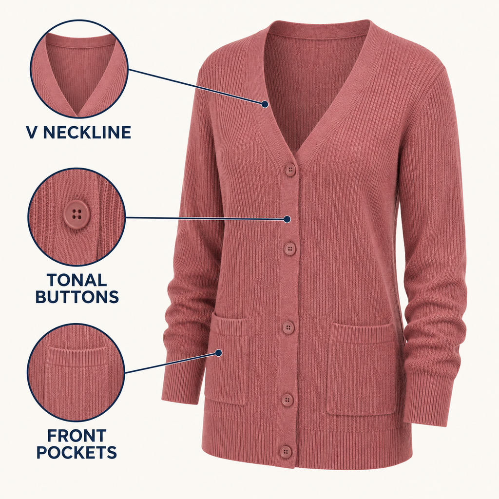 Maren Button-Front Knit Cardigan