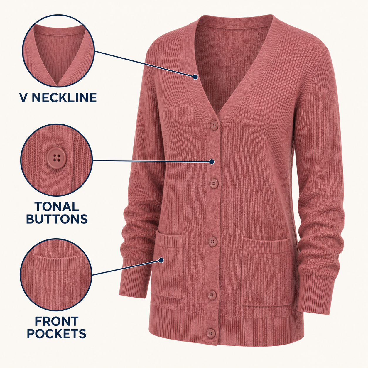 Maren Button-Front Knit Cardigan