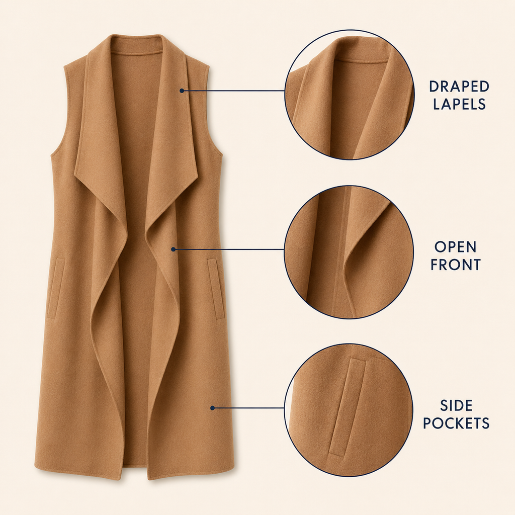 Arden Draped Longline Vest