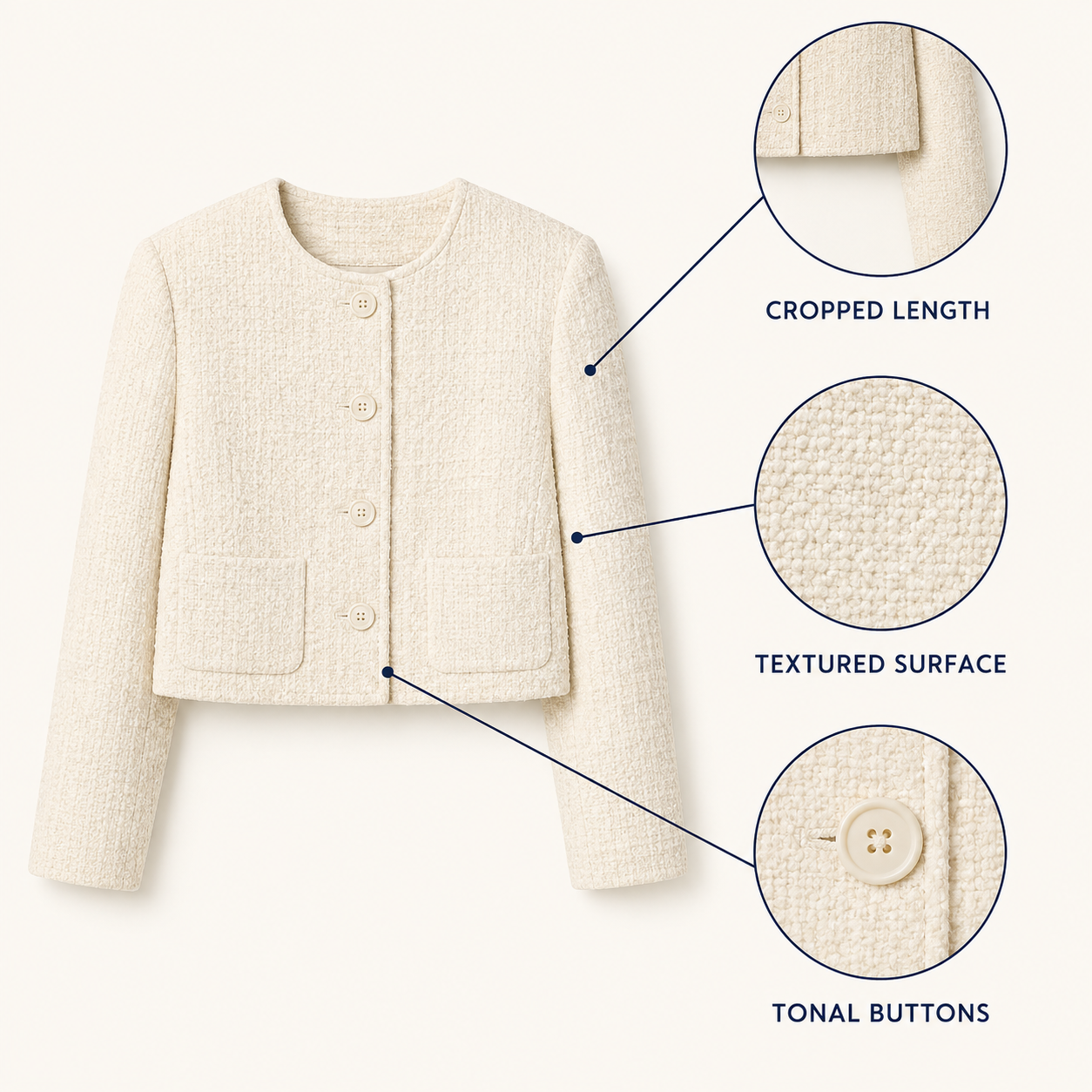 Noelle Cropped Textured Jacket