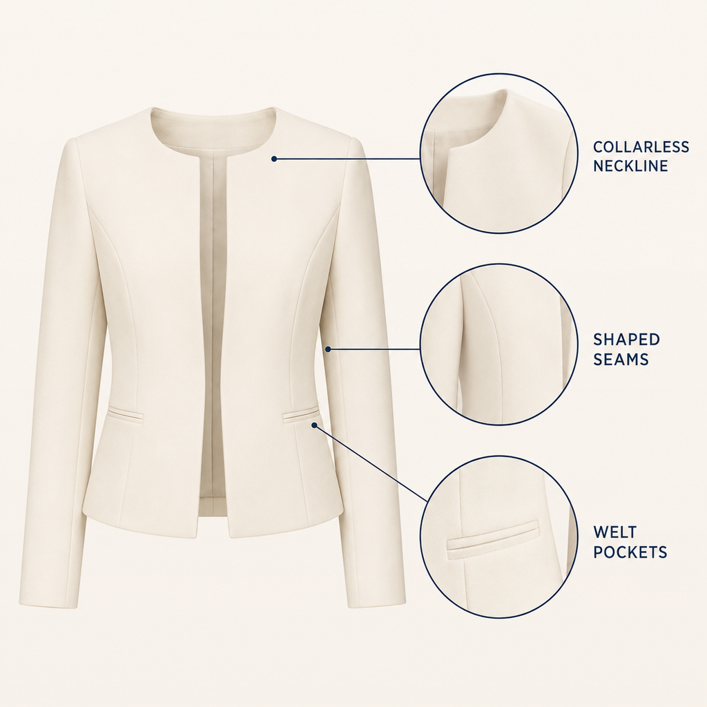 Celeste Collarless Structured Jacket