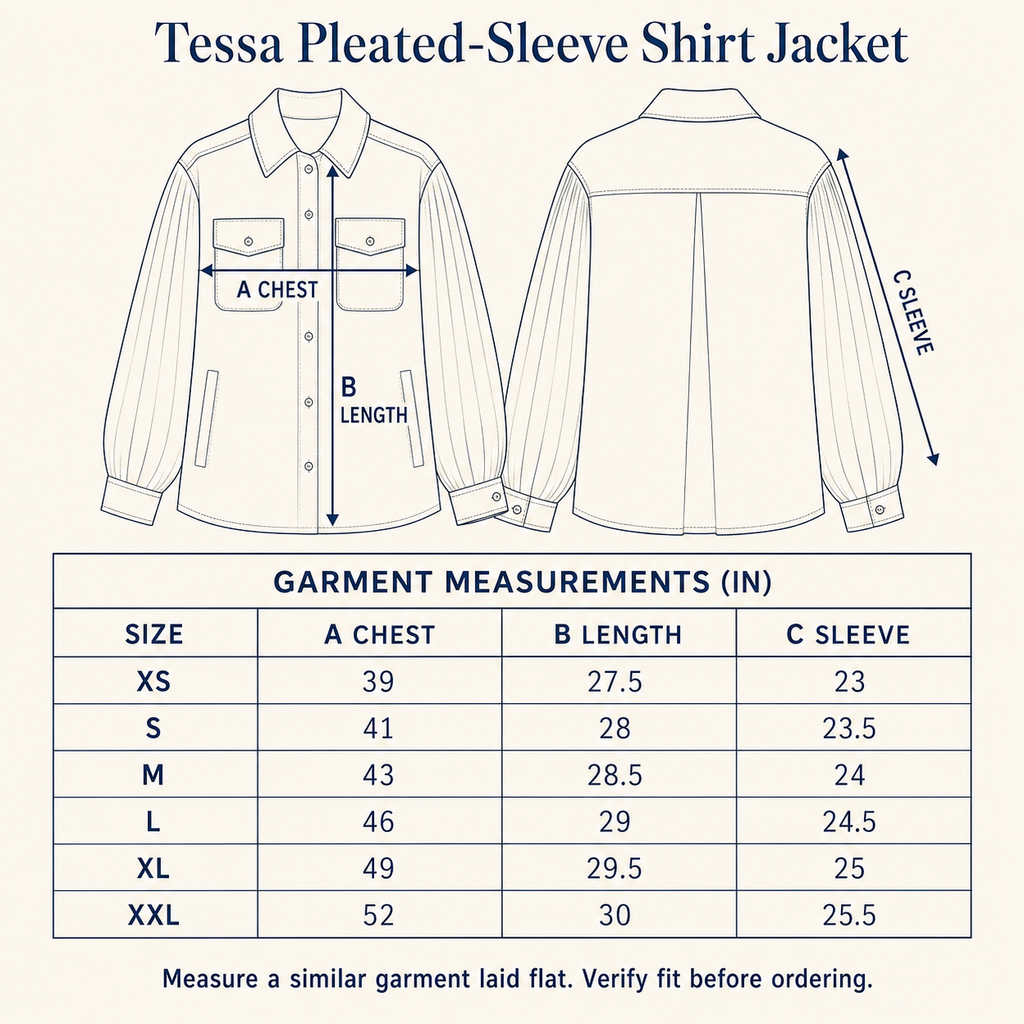 Tessa Pleated-Sleeve Shirt Jacket