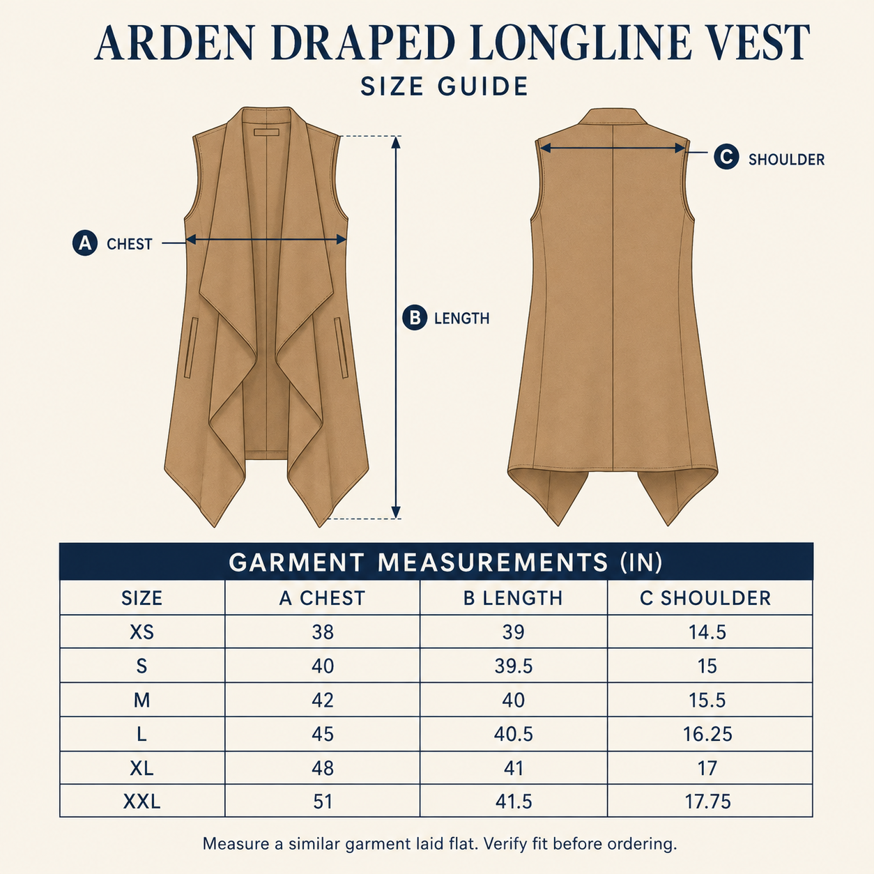 Arden Draped Longline Vest
