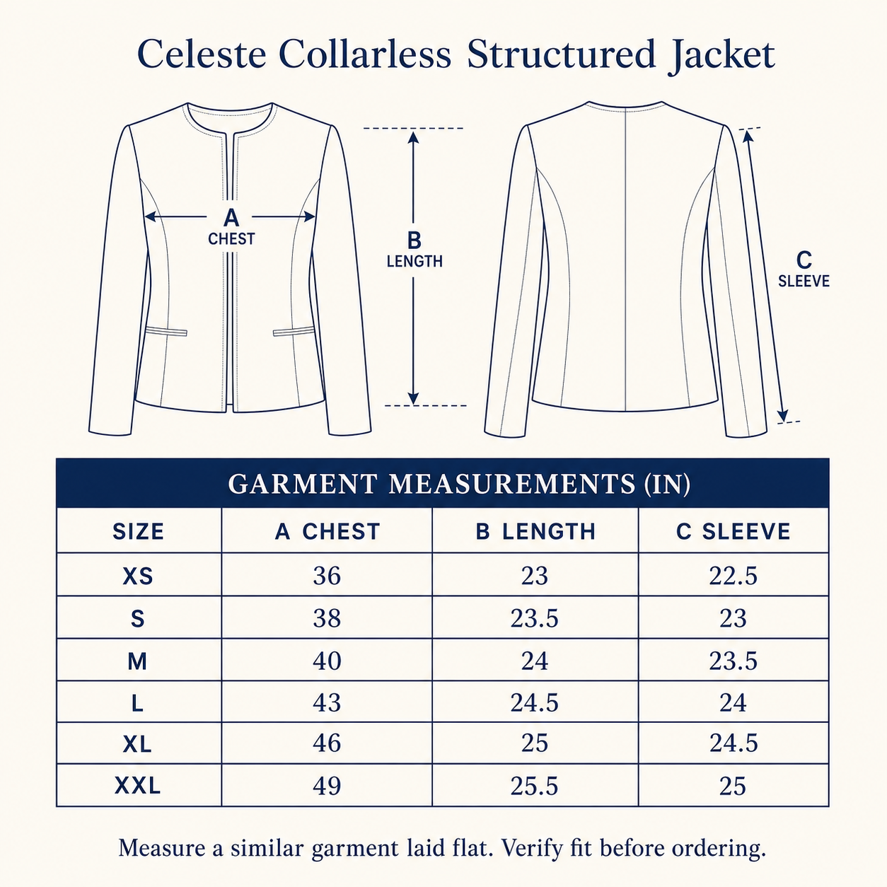 Celeste Collarless Structured Jacket