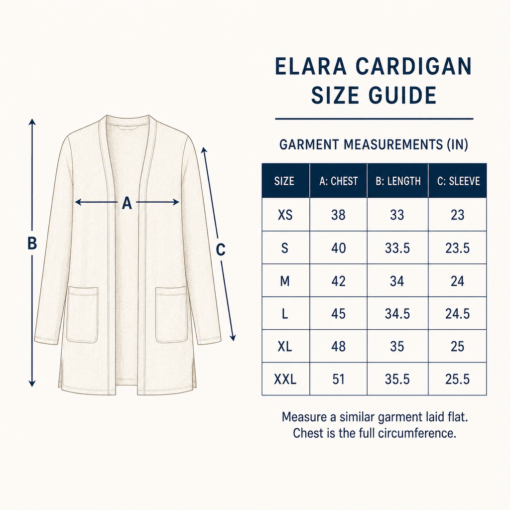 Elara Lightweight Open-Front Cardigan