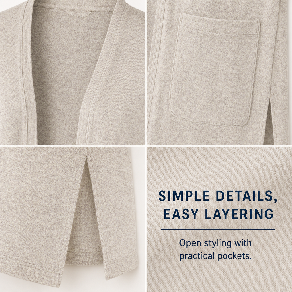 Elara Lightweight Open-Front Cardigan