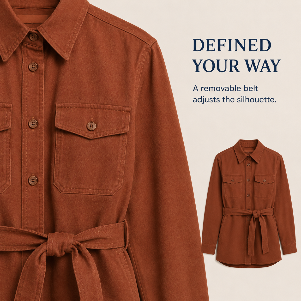 Brielle Belted Utility Overshirt