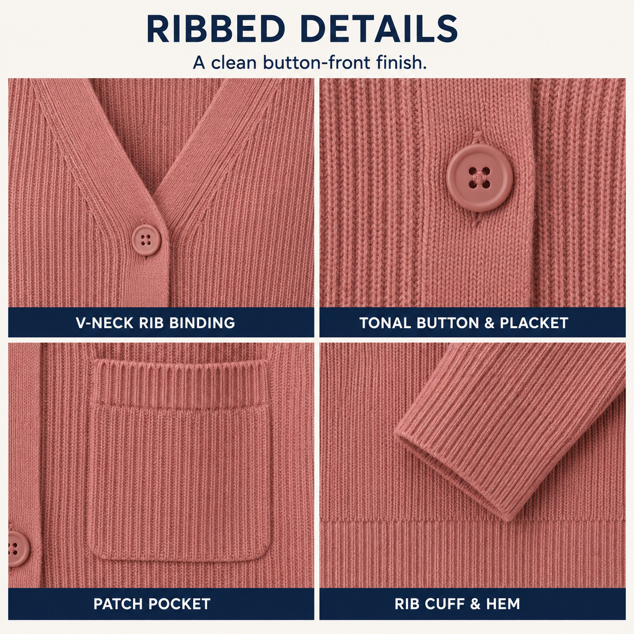 Maren Button-Front Knit Cardigan