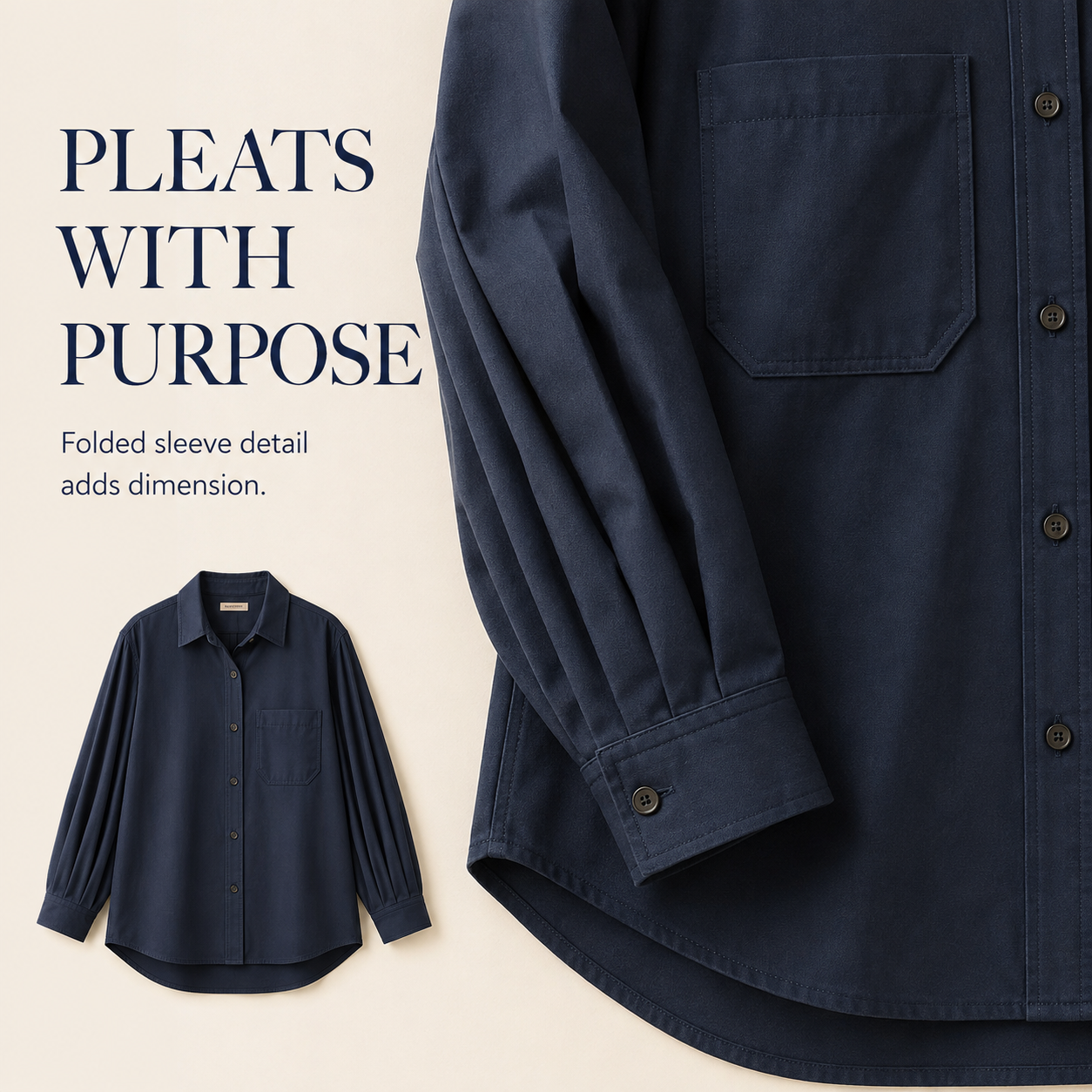 Tessa Pleated-Sleeve Shirt Jacket