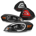 AKKON Projector Headlamps And LED Tail Lamps for 06-13 Impala and 14-16 Impala Limited - Black