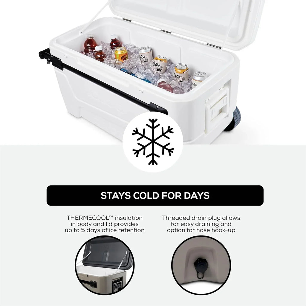 Igloo Wheeled Cooler 110 Qt Sandstone - Sportsman Glide