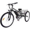 26 Inch Adult 3 Wheel Electric Tricycle With Basket, Fat Tires, 7 Speeds, 350W Motor, 36V 10Ah Battery - BICYCLE