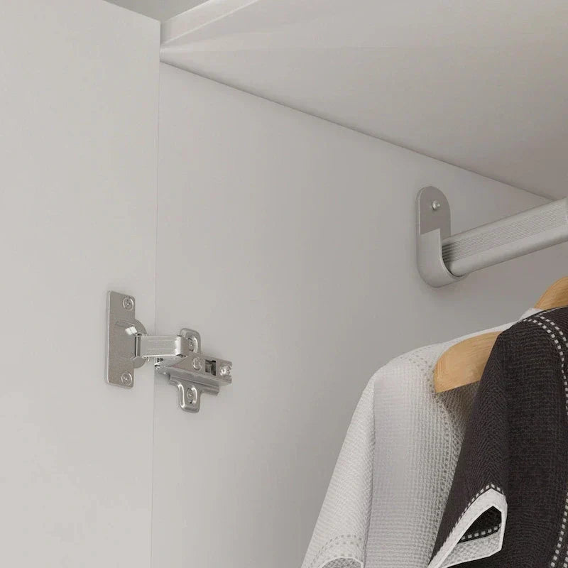 Modern Freestanding Solid Wood Wardrobe Closet With Storage Shelves