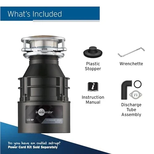 InSinkErator Badger 5 Garbage Disposal, 1/2 HP Continuous Feed, Durable Steel, Easy Install