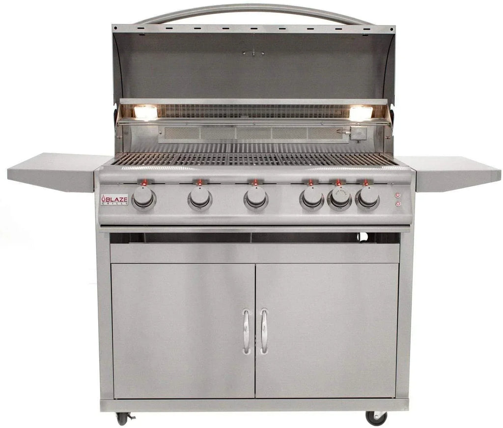 Blaze Freestanding Grill with Lights (BLZ-5LTE2-LP-BLZ-5-CART), 40-inch, Propane Gas