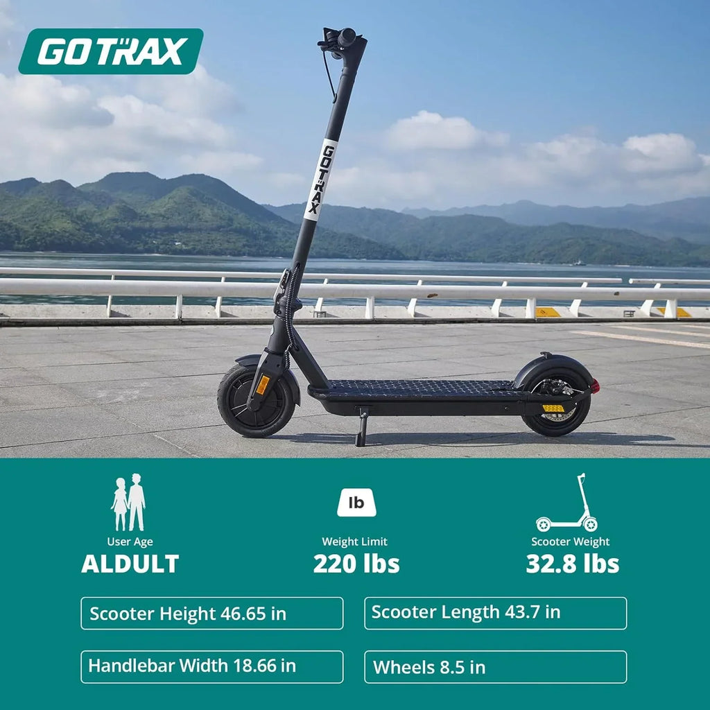 Adult Electric Scooter, 8.5 Inch Pneumatic Tires, Max Range 14/18 Miles, Max Speed 15.5/18 MPH, Powered by 300 Watt Motor, with Cruise Control Adult Folding Electric Scooter