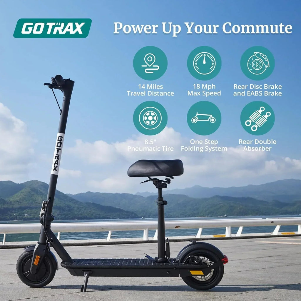 Adult Electric Scooter, 8.5 Inch Pneumatic Tires, Max Range 14/18 Miles, Max Speed 15.5/18 MPH, Powered by 300 Watt Motor, with Cruise Control Adult Folding Electric Scooter