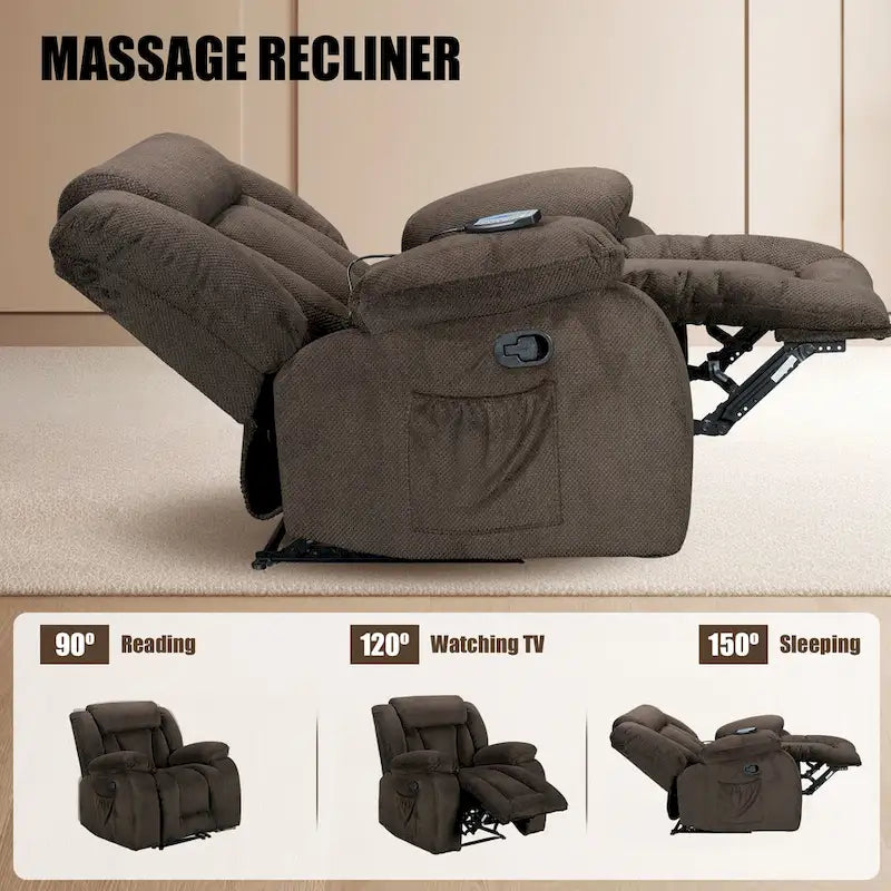 Super Comfortable Standard Size Heating and Massage Recliner Chair
