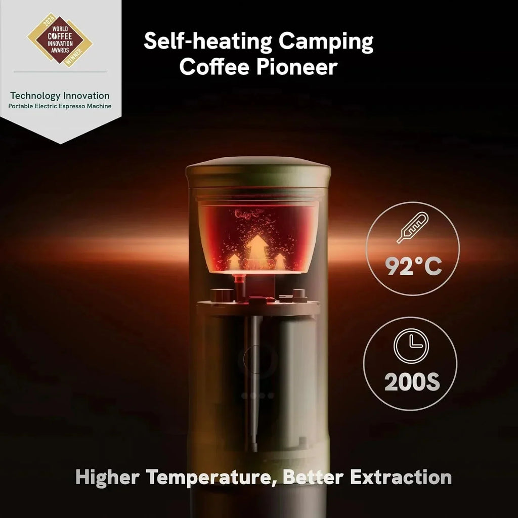 Nano Portable Electric Espresso Machine, Travel Coffee Maker for Camping, Car Coffee Maker Self-Heating with USB-C, With Ground Coffee & NS Capsule for RV, Hiking, Office