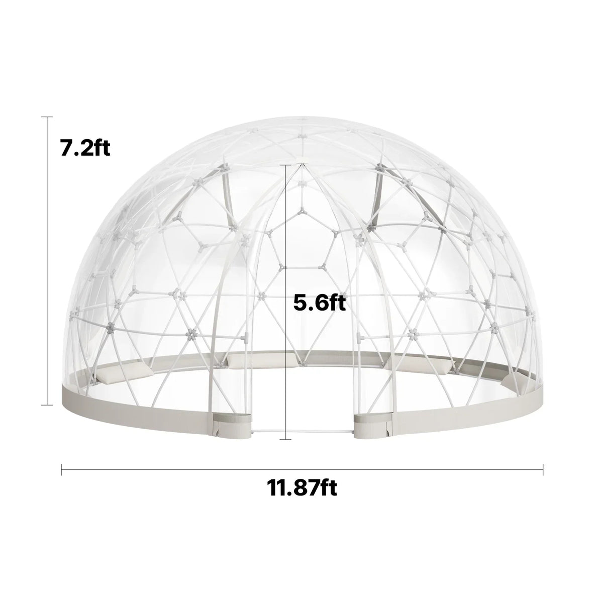 VEVOR Garden Dome Tent, 12 x 7.2 ft Outdoor Clear Bubble Tent for 4-7 Person, Weatherproof Geodesic Dome Greenhouse with Window, PVC Igloo Tents for Backyard Patios Camping Party Wedding