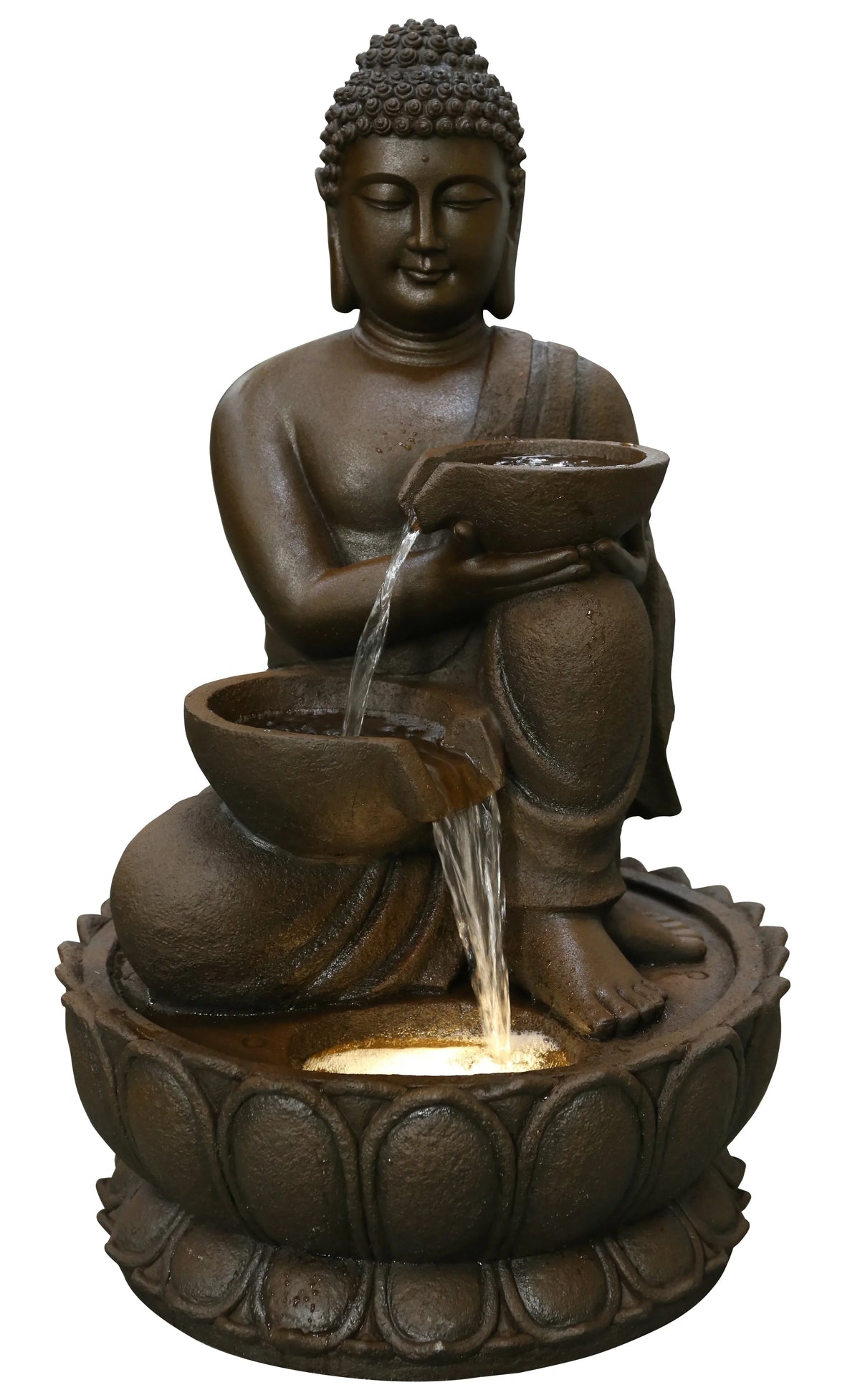 Large Buddha Fountain with Warm White LED