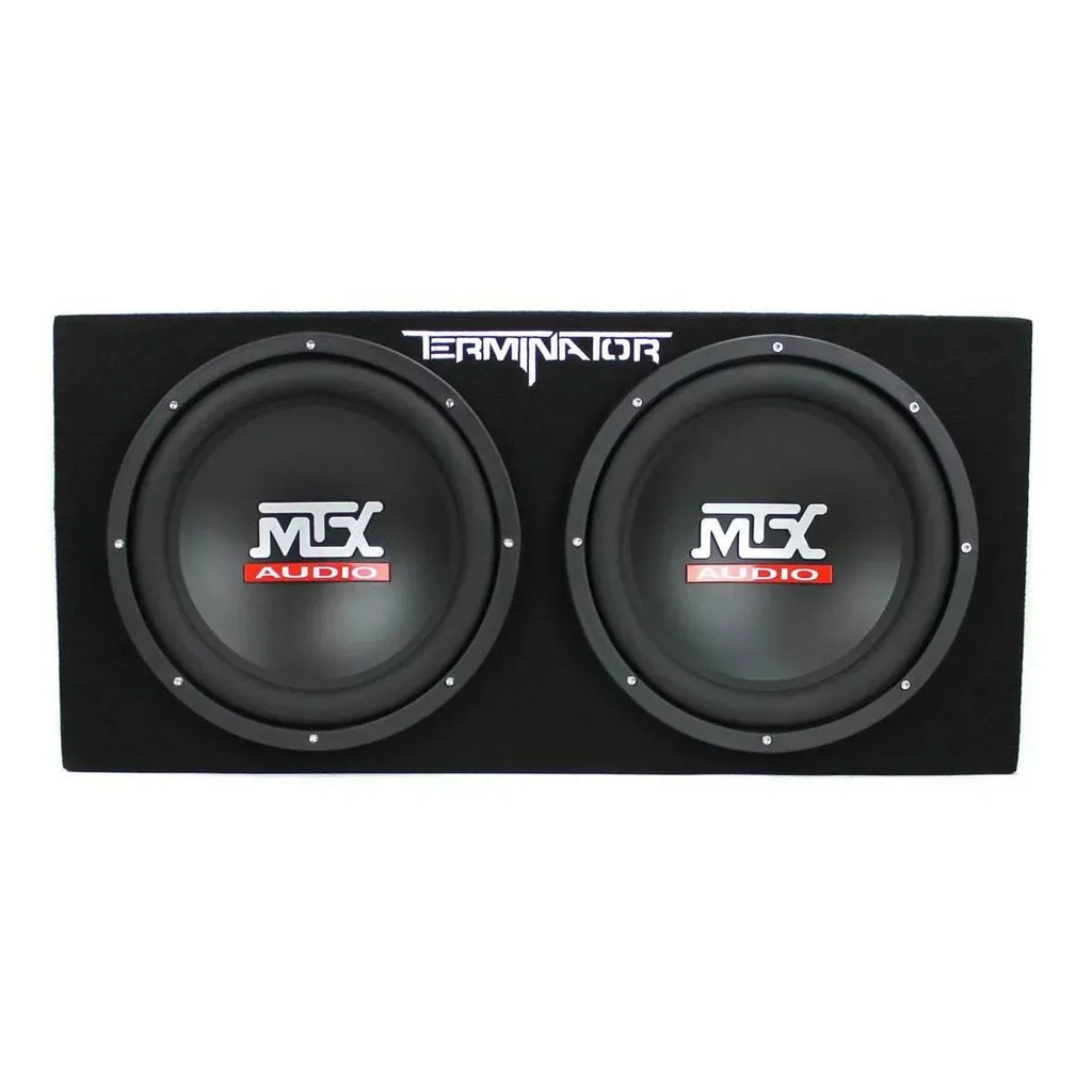 MTX TNE212D 12" Subwoofer (2 Pack) + Monoblock Amplifier (2 Pack) + Amp Wire Kit