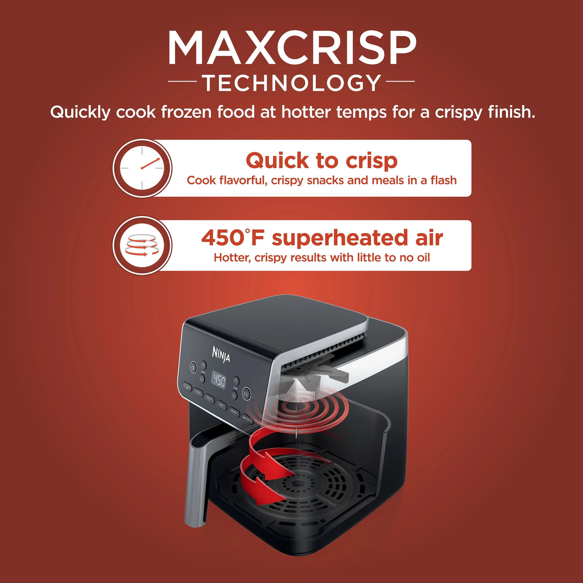 Ninja Air Fryer Pro XL 6-in-1 with 6.5 QT Capacity, Max Crisp, Air Fry, Air Roast, Bake, Reheat, Dehydrate