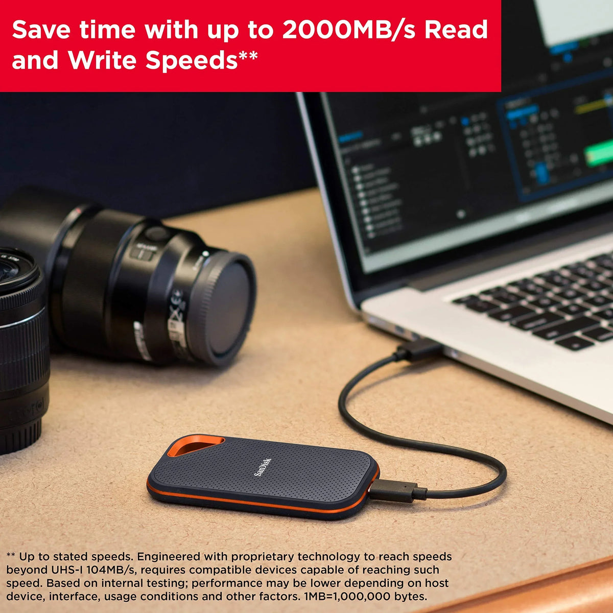 SanDisk 1TB Extreme PRO Portable SSD - Up to 2000MB/s
