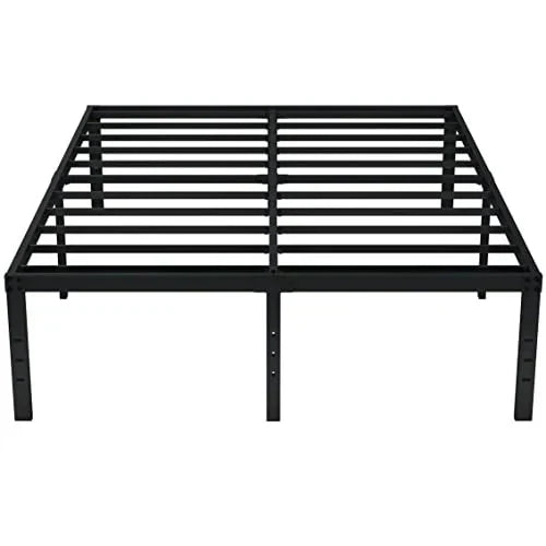 EMODA Queen Bed Frame No Box Spring Needed 18 Inch Heavy Duty Metal Tall Platform Bed Frame