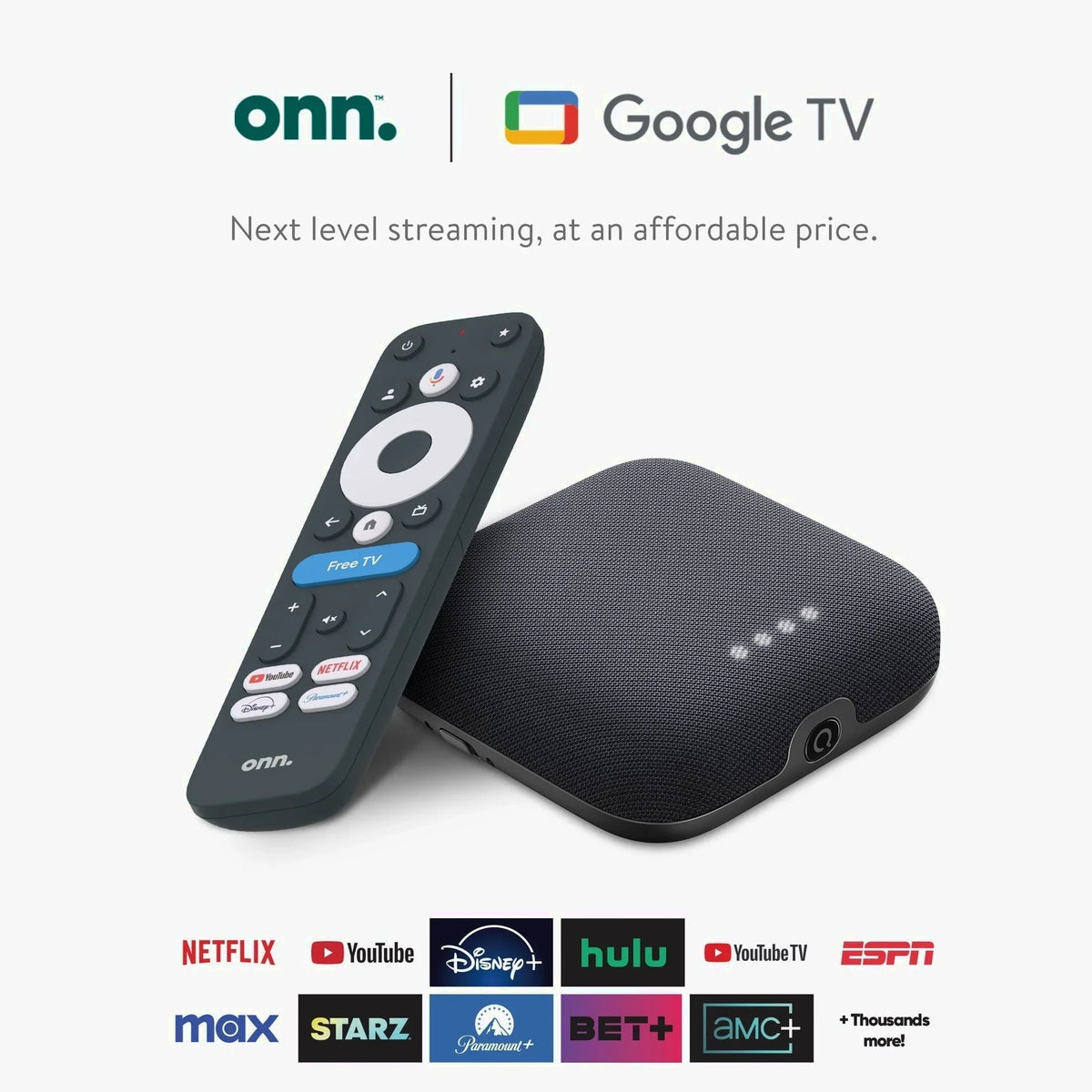 Onn. 4K Pro Streaming Device With Google TV, 4K UHD, Dolby Vision & Atmos, Wi Fi 6