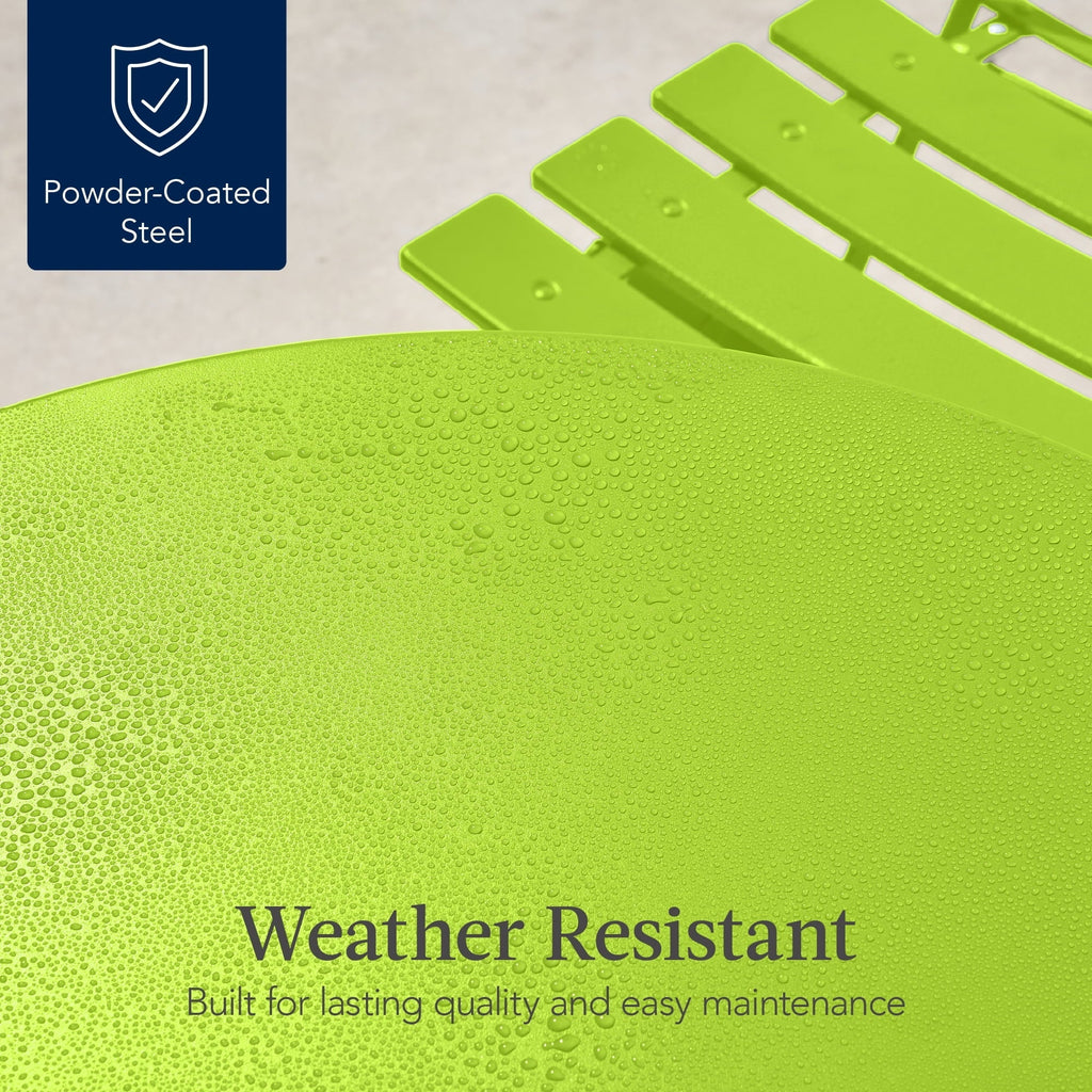 Best Choice Products 3-Piece Small Bistro Set, Folding Patio Furniture Set of 2 Chairs and Table - Black