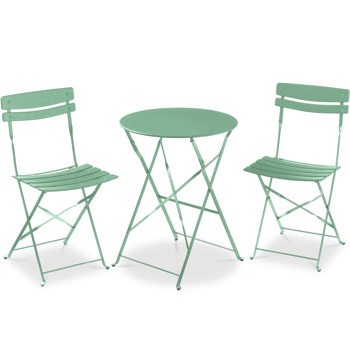 Best Choice Products 3-Piece Small Bistro Set, Folding Patio Furniture Set of 2 Chairs and Table - Black