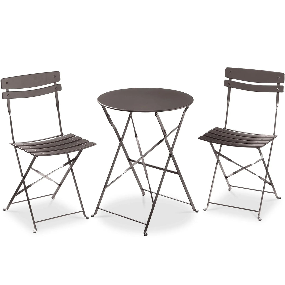 Best Choice Products 3-Piece Small Bistro Set, Folding Patio Furniture Set of 2 Chairs and Table - Black