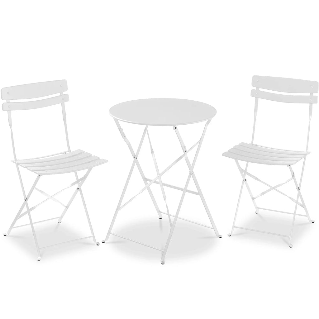 Best Choice Products 3-Piece Small Bistro Set, Folding Patio Furniture Set of 2 Chairs and Table - Black
