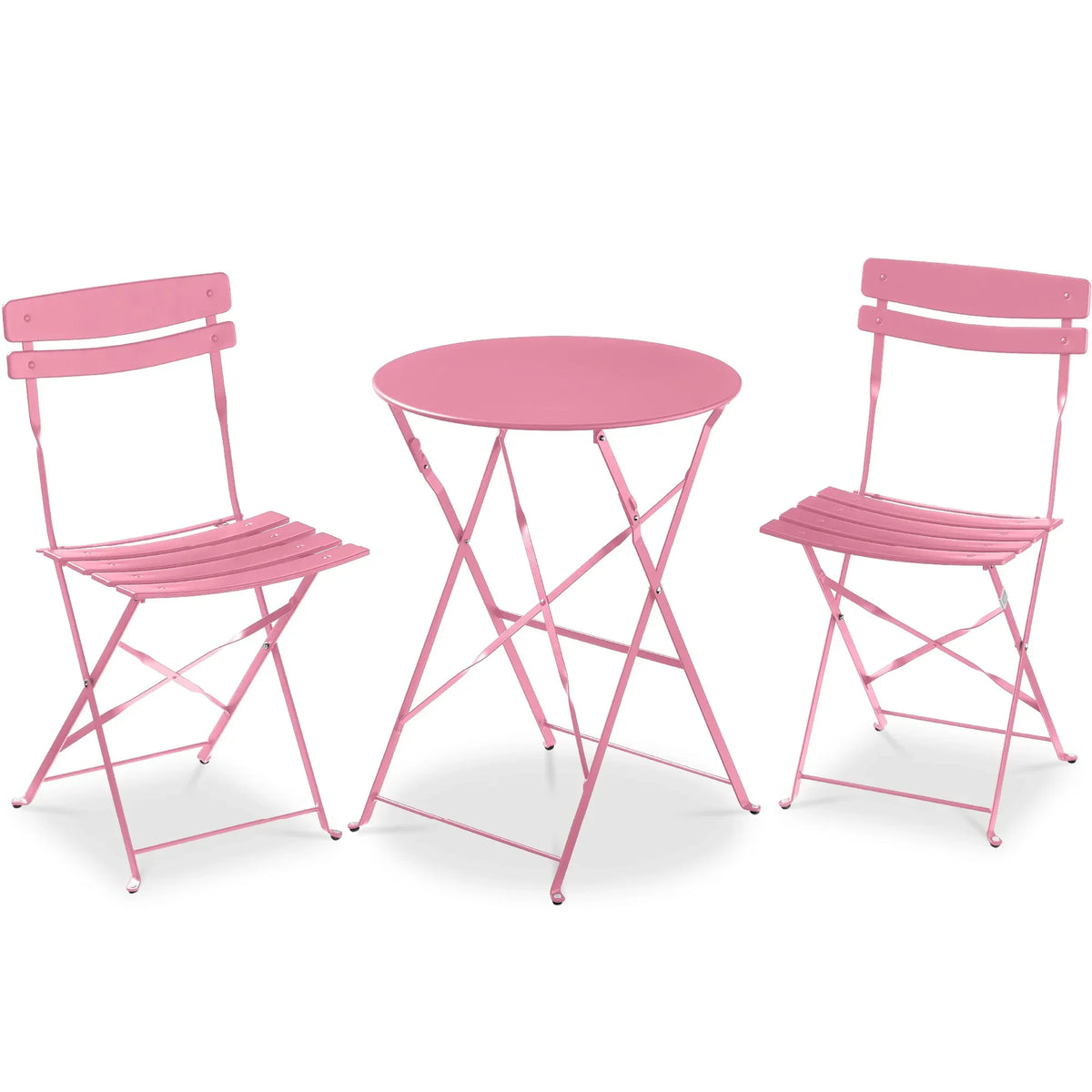 Best Choice Products 3-Piece Small Bistro Set, Folding Patio Furniture Set of 2 Chairs and Table - Black