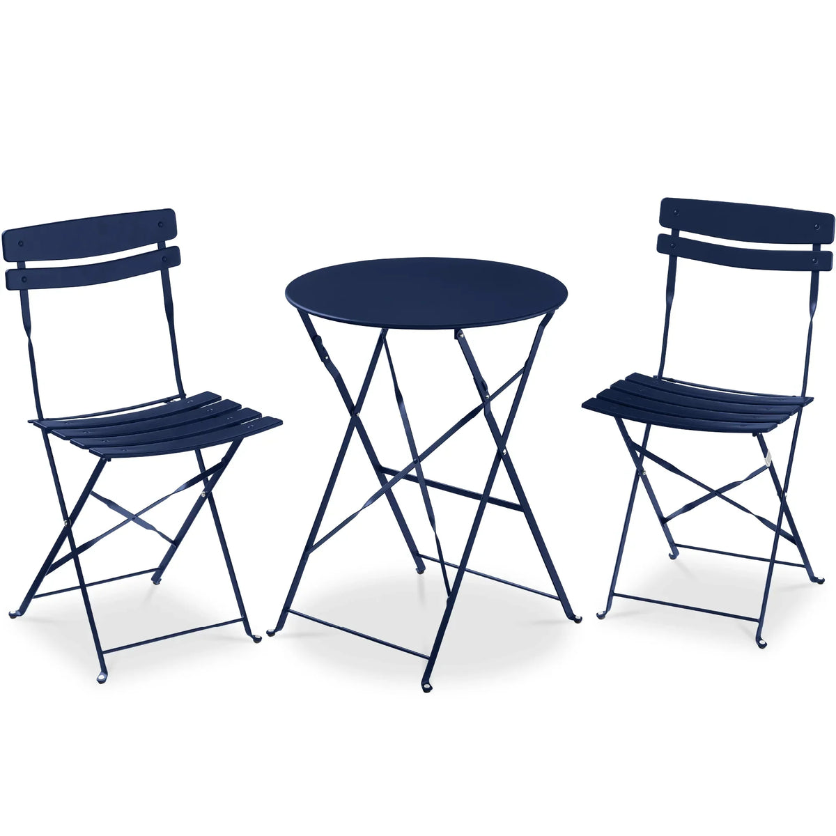 Best Choice Products 3-Piece Small Bistro Set, Folding Patio Furniture Set of 2 Chairs and Table - Black