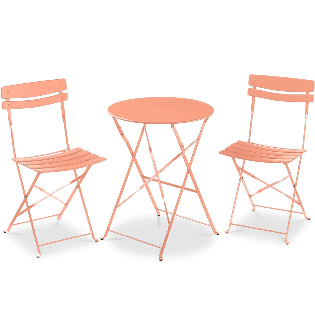 Best Choice Products 3-Piece Small Bistro Set, Folding Patio Furniture Set of 2 Chairs and Table - Black