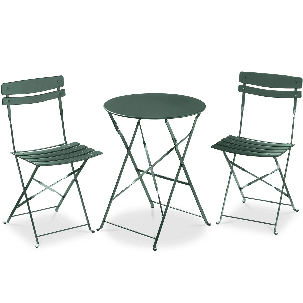 Best Choice Products 3-Piece Small Bistro Set, Folding Patio Furniture Set of 2 Chairs and Table - Black