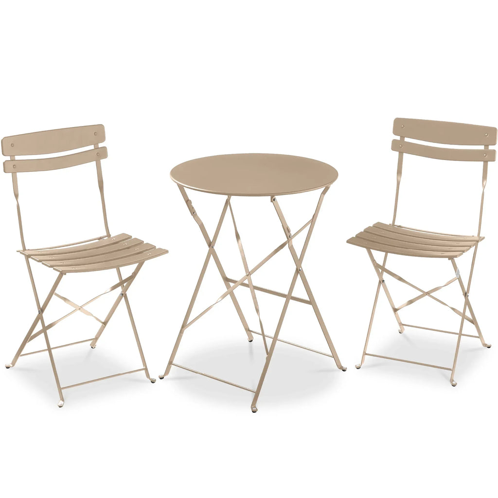 Best Choice Products 3-Piece Small Bistro Set, Folding Patio Furniture Set of 2 Chairs and Table - Black