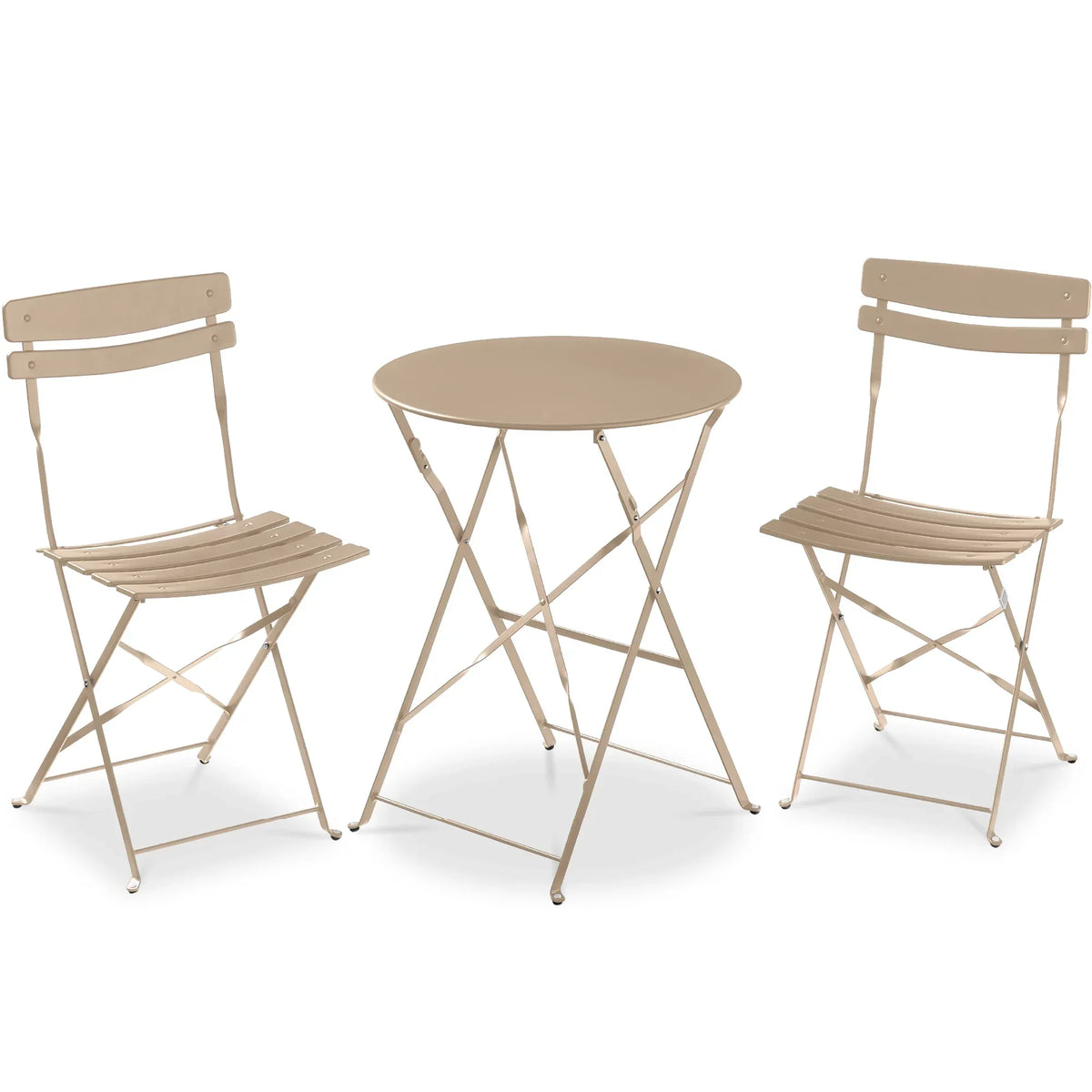 Best Choice Products 3-Piece Small Bistro Set, Folding Patio Furniture Set of 2 Chairs and Table - Black