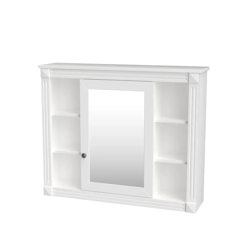 36'' Bathroom Vanity Set With Ceramic Sink Top, Mirror Cabinet, 2 Doors And 2 Drawers - Gray