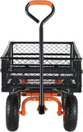 Garden Dump Cart, Heavy Duty Garden Wagon Yard Dump Wagon with Removable Sides, Convert to Flatbed, Utility Liner, 10in All Terrain Wheels