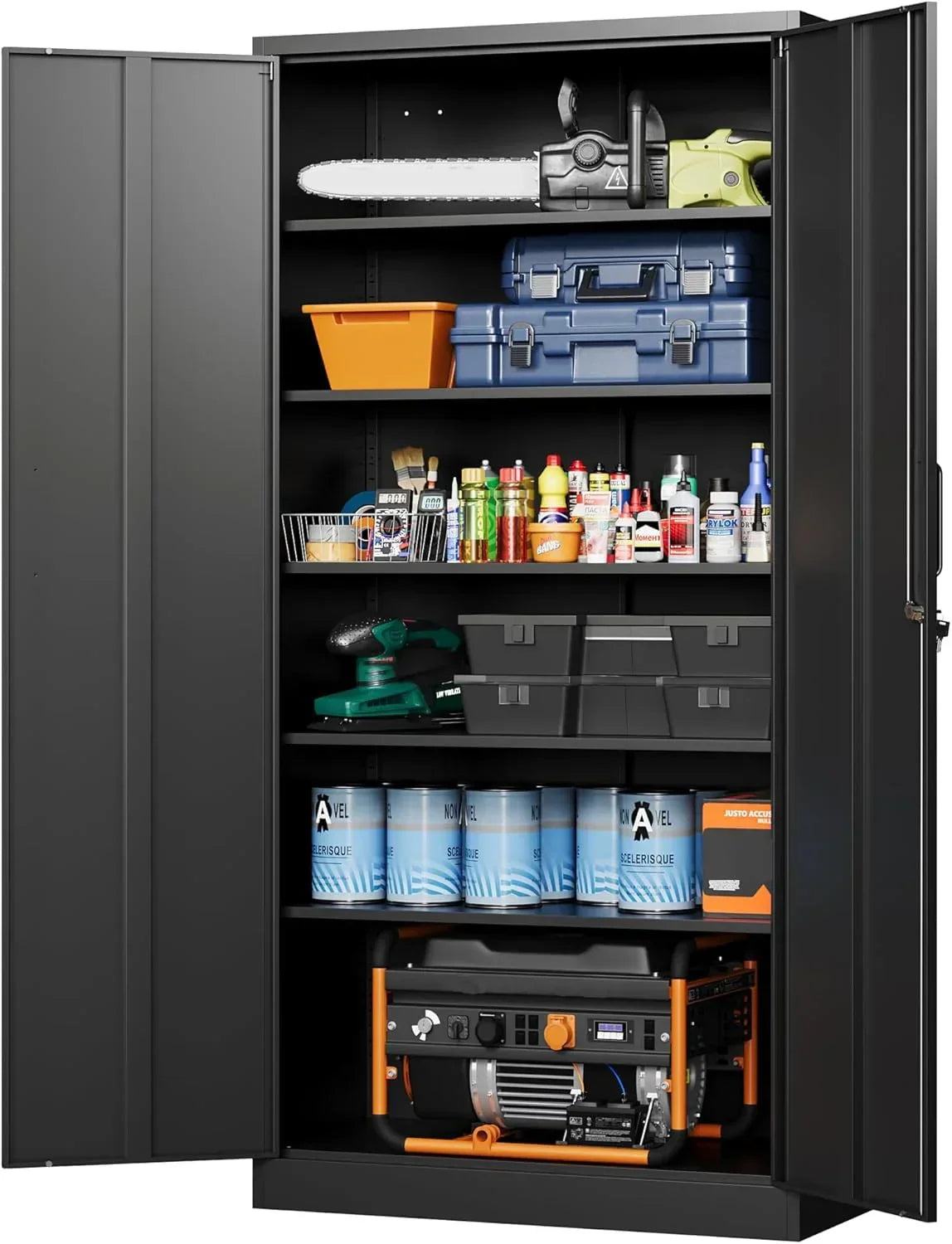Letaya Metal Garage Storage Cabinets with Lock-72 Tall Tool Organizer Steel Lockers